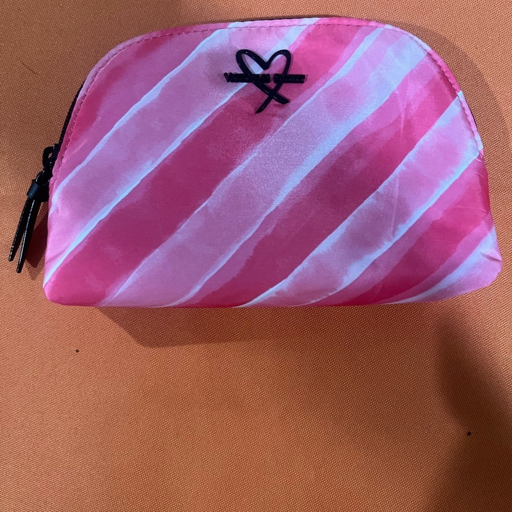 6/$25 Victoria's Secret Pink Striped Cosmetic Bag NWOT - Picture 4 of 5